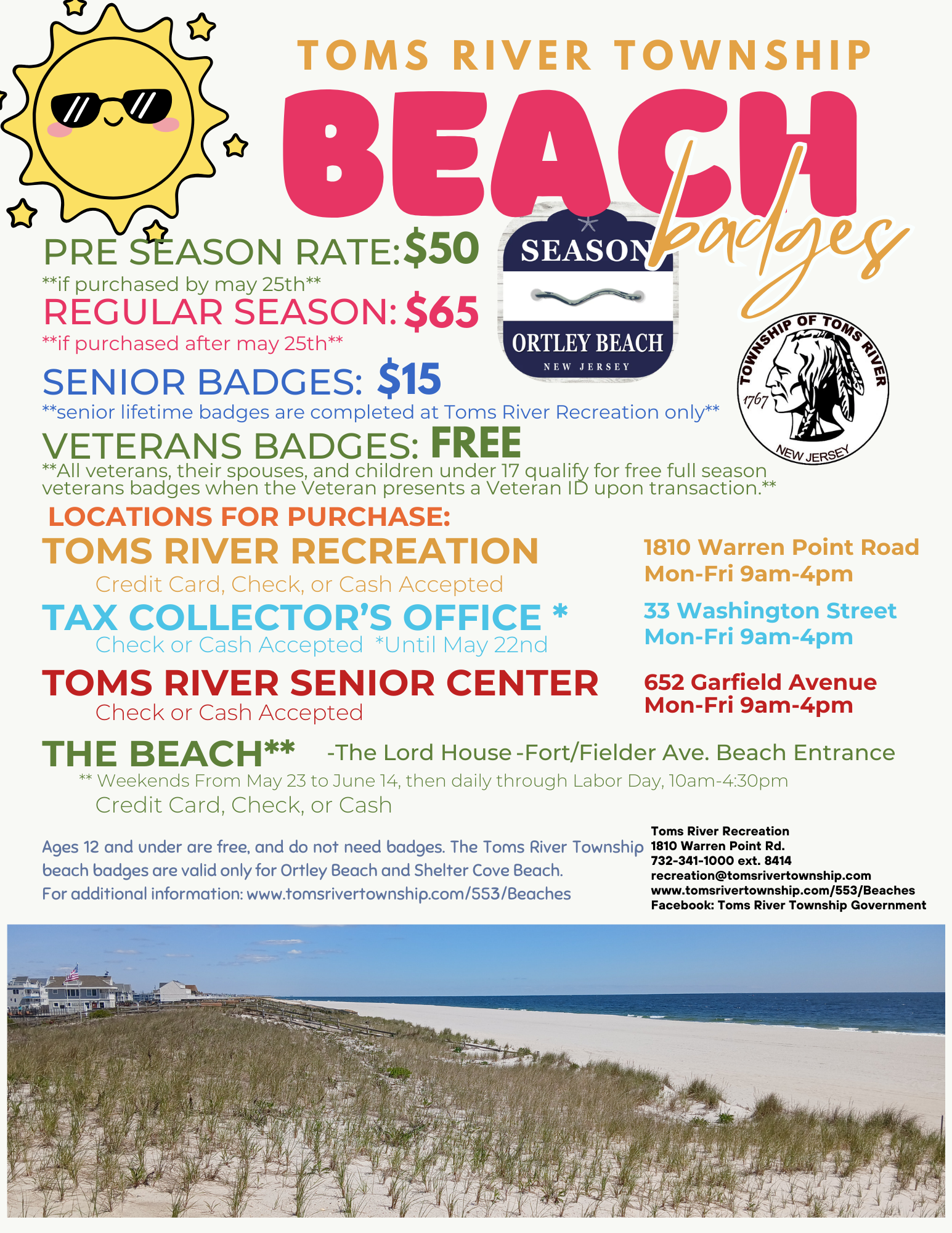 Toms River Beach Badge